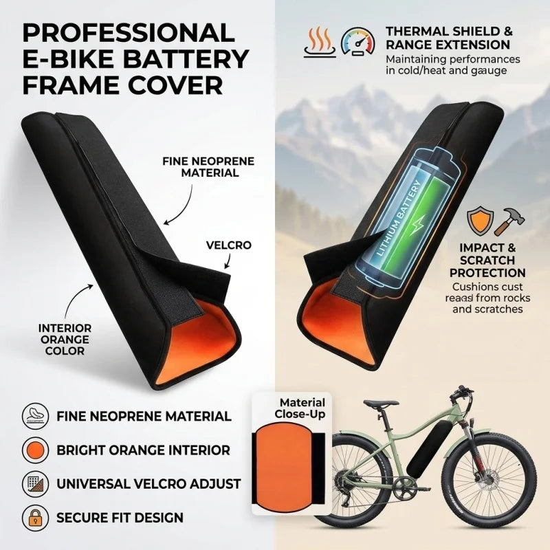Electric Bicycle Battery Cover Dust-Proof Heat Protection Bag for E-Bike Batteries Essential Accessory for Bicycle Maintenance