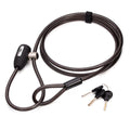 MEETLOCKS Bike Cable Lock8ft Adjustable Steel Cable LockCable Dia.10mm Portable Coiling Steel Loop Cable Lock with 3 Keys for Outdoor Equipment Bicycles Scooters Fence Gate (Black)