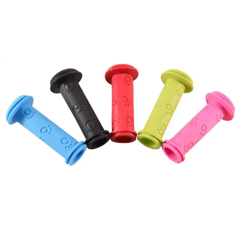1 Pair Rubber Grip Handle Handlebar Grips Colorful Blue Red Anti-skid Child Children Kids Bike Bicycle Tricycle