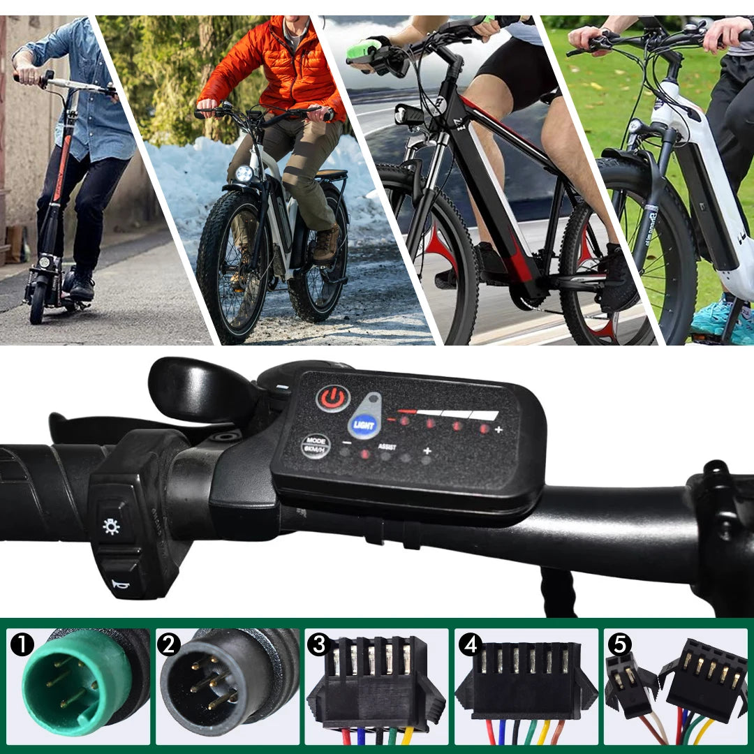 UART2 Electric Bicycle Display LCD LED Display 24V/36V/48V/60V/72V  E Scooter LCD Panel Color Screen for Electric Bike Kit Parts