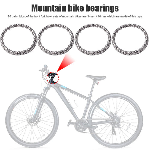 10-50PCS 34/44mm Bicycle Headset Balls Steel Bike Caged Ball Bearing Race Cycling Bearing Set Frame Front Fork Cycling Accessory