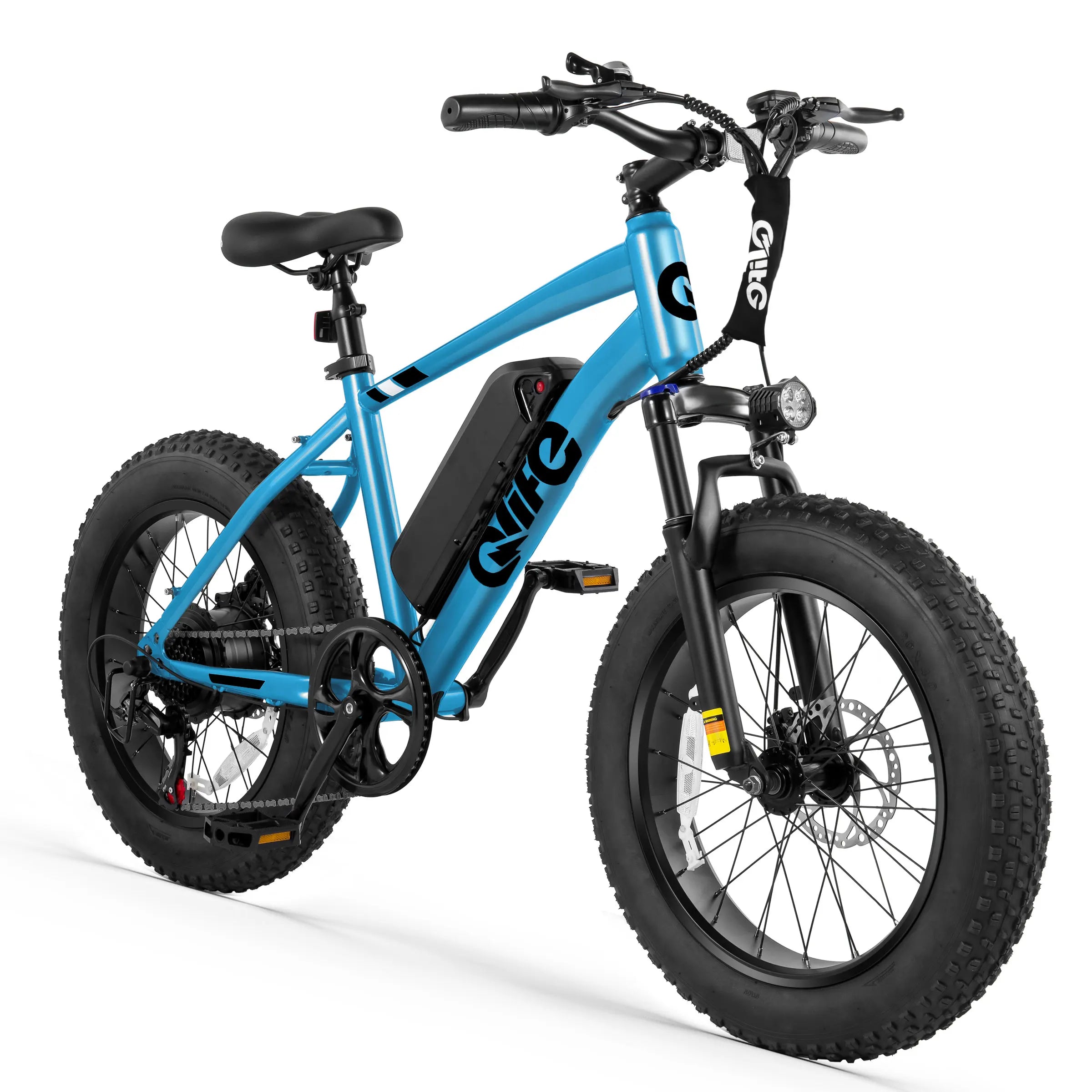 Qlife Racer Fat Tire Electric Bike for Adults, 20"×4.0" Fat Tire Electric Mountain Bike, Peak 1200W 48V 10.4Ah,  28MPH 55 Miles  Electric Bicycle, 7-Speed