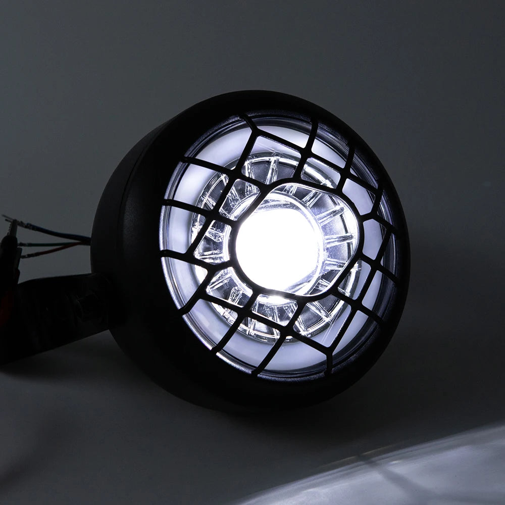 LED Motorcycle Headlight High-Beam Bulb Spotlight for Sportsters XL VRSCD 48V Bicycle E-Bike With Horn