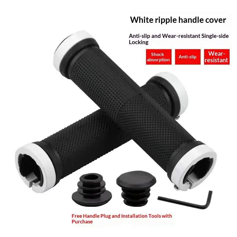 New 1Pair Bike Handlebar Grips Double Lock On Bike Plastic Handle Grip For Folding Bike Beach Cruiser Scooter Riding Equipment