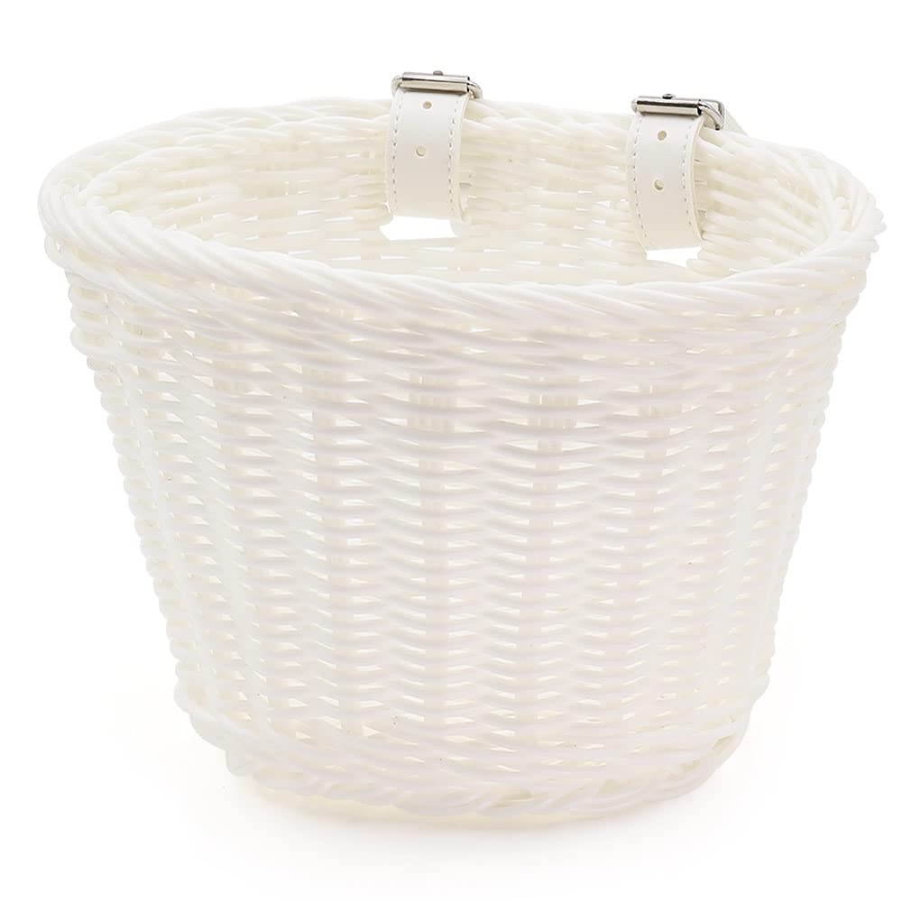 ANZOME Kids Bike Basket Bike Basket for Boy and Girl Waterproof Plastic Woven Childrens Bicycle Basket Suitable for Most Childrens Bicycles and Kids Tricycles