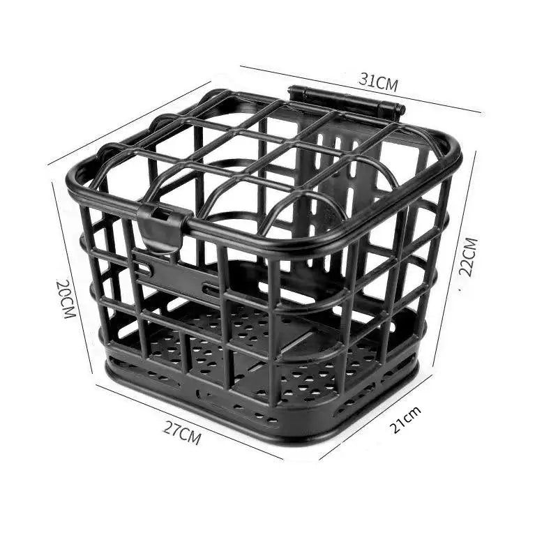 ⚑Black Bike Front Basket Detachable Hollow Bicycle Storage Basket With Lid Plastic Storage Bag For Electric Bike/Bicycle