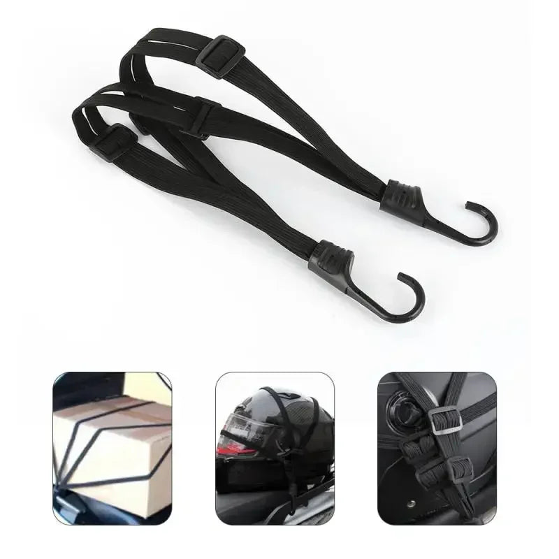 High-Elasticity Motorcycle Helmet Tie-Down Strap | Adjustable Luggage Elastic Cord for E-Bike/Motorcycle | Durable Accessories