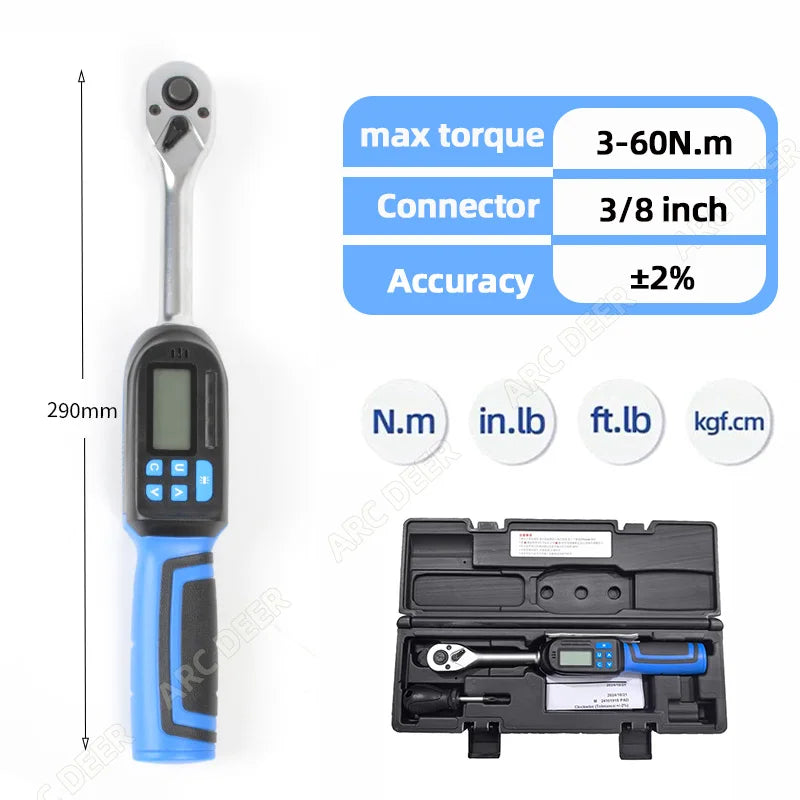 Digital Torque Wrench with Preset Values, Buzzer & LED – Bicycle, Motorcycle & Auto Repair Tool