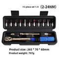 15-Piece 1/4" Torque Wrench Set 2-24Nm – Bi-Directional Hex Wrench Bicycle & Moto Repair Tools