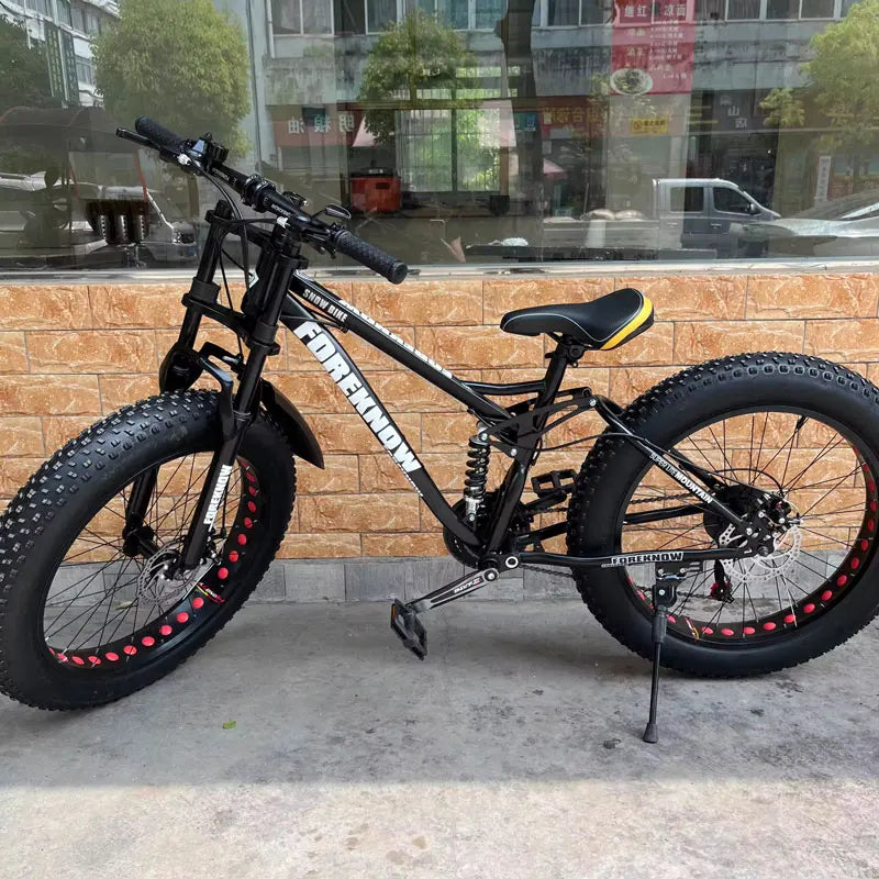 New Beach Cruiser Bicycle 26'' 4.0 New Design 4.0 Fat Bike Snow Mountain Bike 7-speed Aluminum Alloy Spoked Wheel