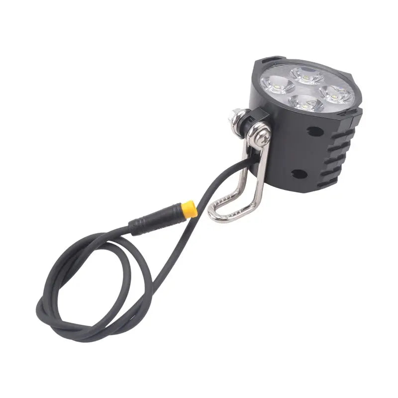 Budget-Friendly Ebike LED Headlight Accessories Front Light 36V 48V 3Pin Built-In Horn 4 LED Bulbs For Electric Scooters Bicycle