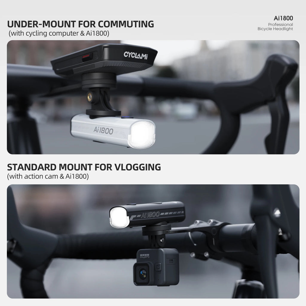 CYCLAMI 1200/1800 Lumen Bicycle Headlight Ultra-lightweight Hanging Front Light Lamp Aluminum Alloy MTB Road Bike AI1200 AI1800