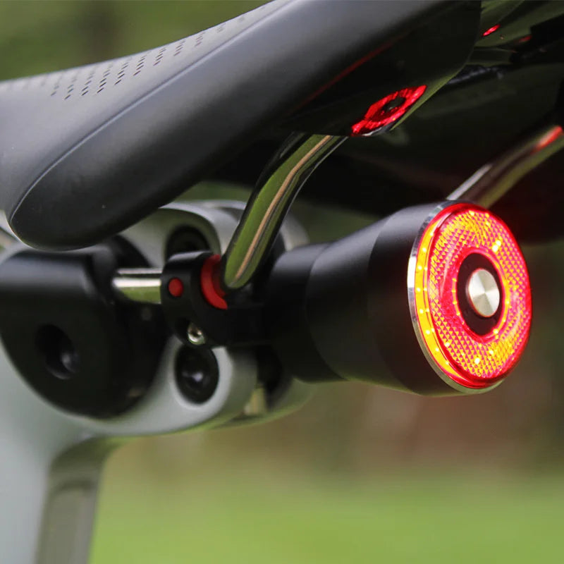 Q5 Bicycle Smart Brake Sensing Tail Light Bike Saddle Rear Light Waterproof Lamp LED USB Charging Cycling Taillight Accessories