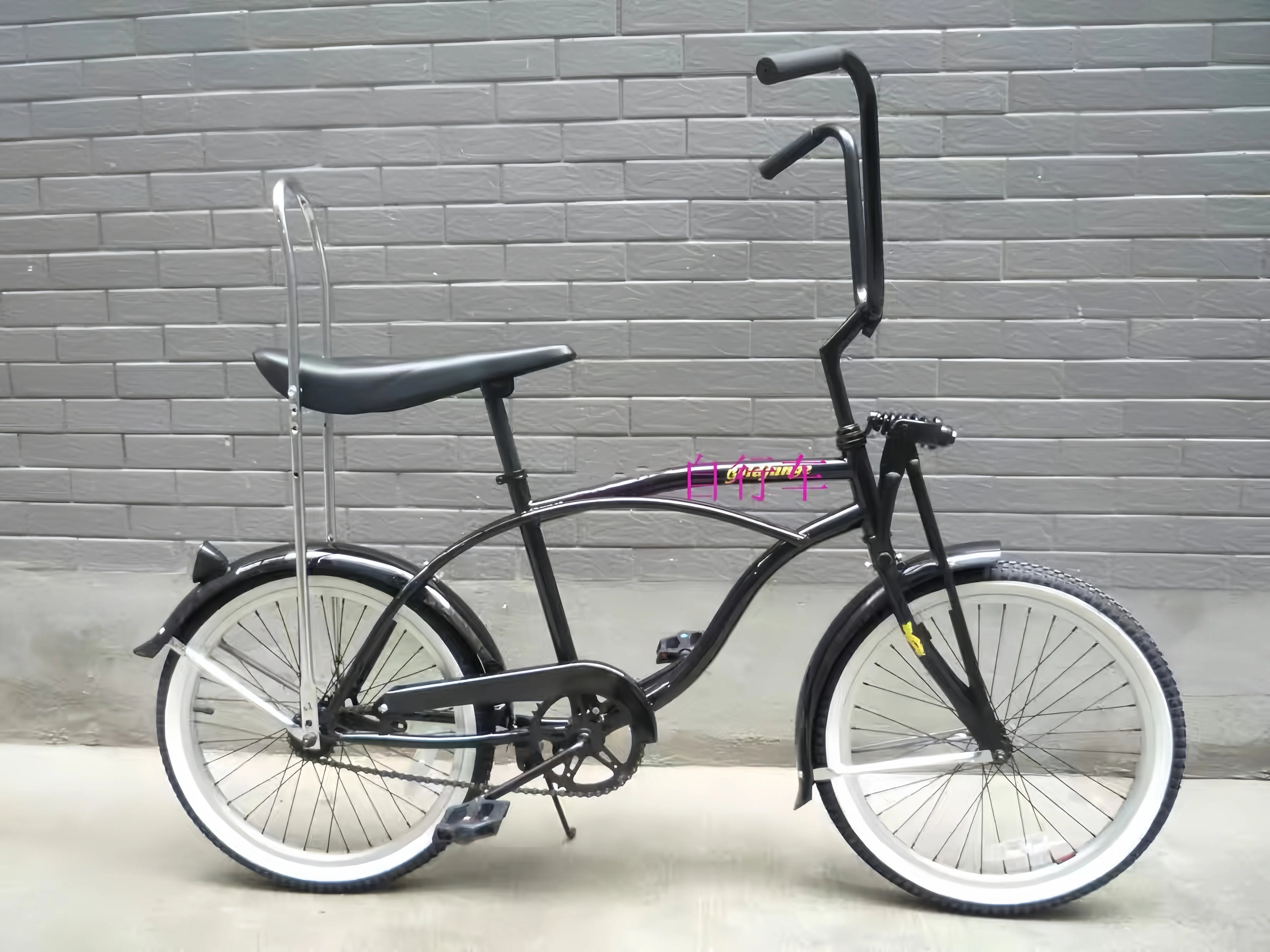 20 Inch Silver Retro Lowrider Cruiser Bicycle – Stylish Outdoor Leisure Riding Cycle