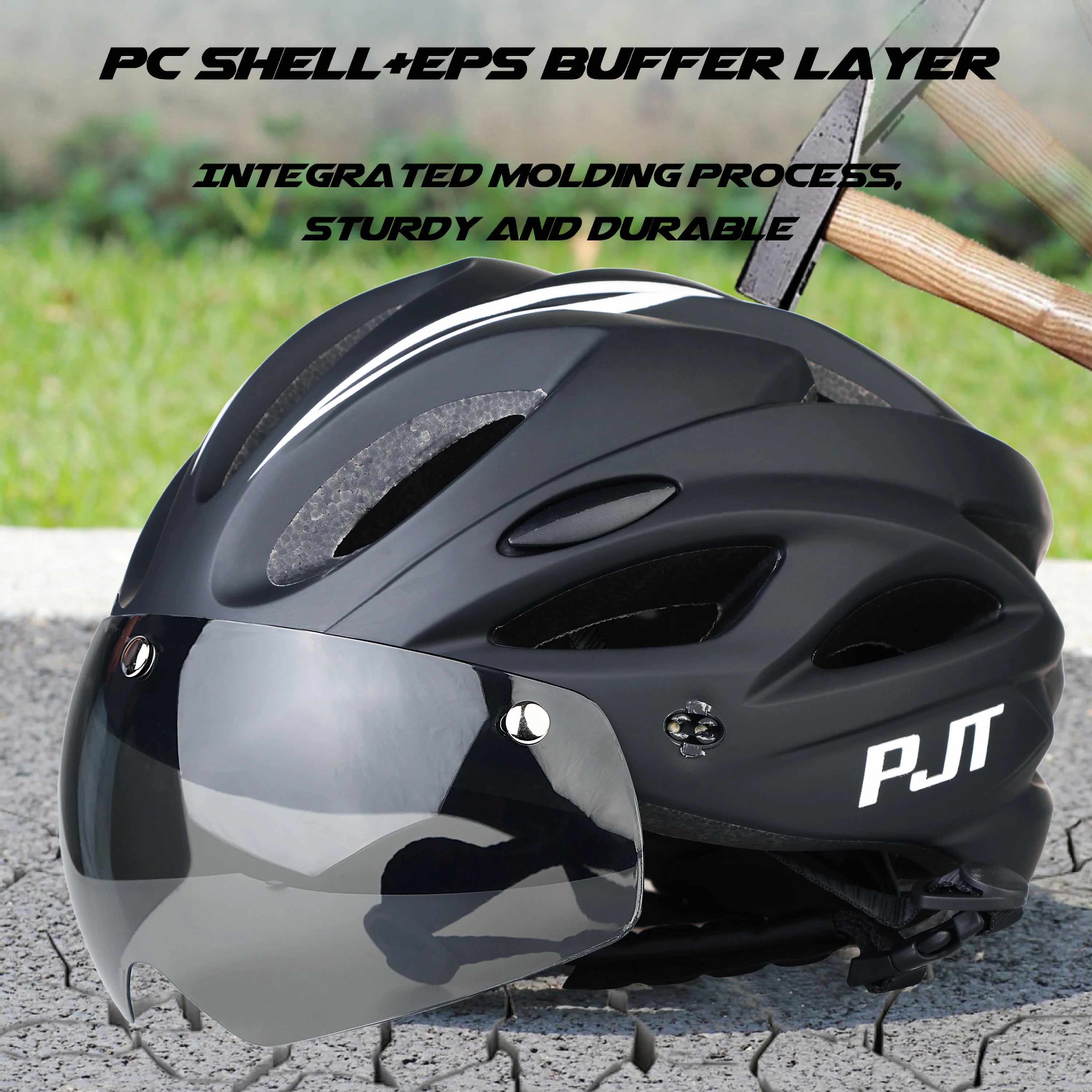 PJT Bicycle Helmet 4 In 1 With Magnetic Attraction Goggle Len /Sun Visor Safety Helmet Adult Bike Helmet Road MTB Cycling Helmet