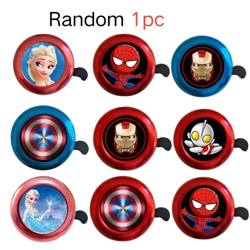 Marvel SpiderMan Bicycle Bell Cute Children MTB Bike Safe Warning Alarm Cycling Handlebar Bell Bicycle Horn Cycling Accessories