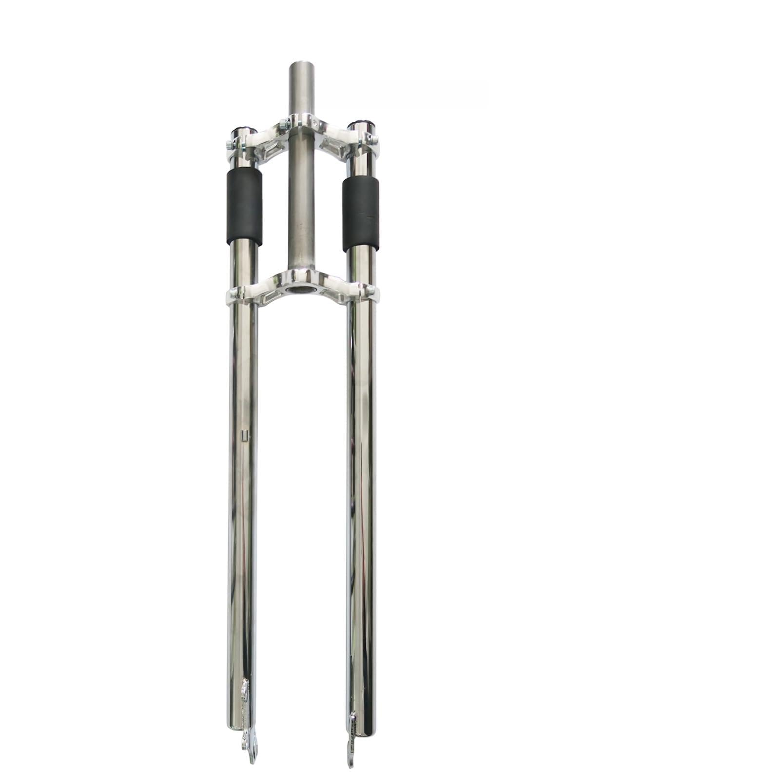 CDHPOWER Bicycle Fork 26" Triple Tree Non Suspension Fork w/Double Shoulder fit 26x3.5 Fat tire -Gas Motorized Bike (Fork only)