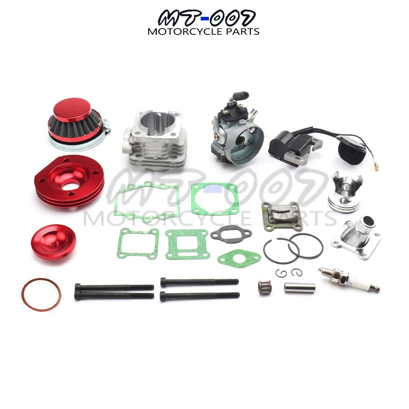 47cc 49cc 2-Stroke Cylinder Kit with 19mm Carburetor & Air Filter for Pocket Bike & Mini ATV