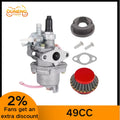 43cc 47cc 49cc 2-Stroke Carburetor with Steel Air Filter Inlet Pipe for Mini Moto ATV Pocket Bike