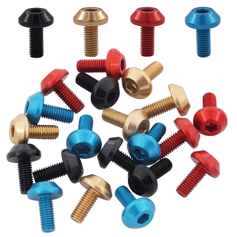 4Pcs High-Strength Aluminum Alloy M5 Bottle Cage Mounting Bolts for Mountain Bikes Road Bicycles and Cycling Accessories