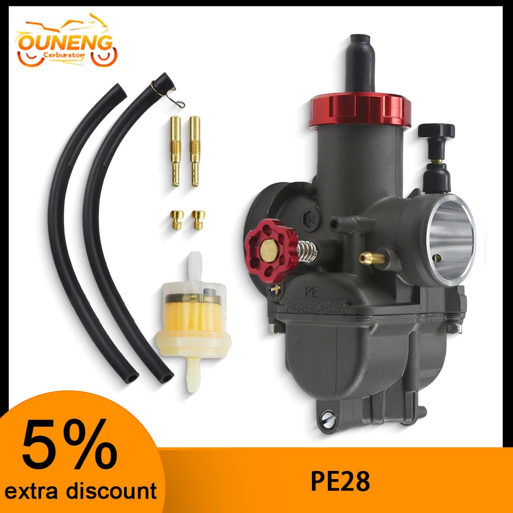 PE28 28mm Racing Carburetor for Keihin NSR PRO 100cc-250cc Scooter, ATV & Dirt Bike