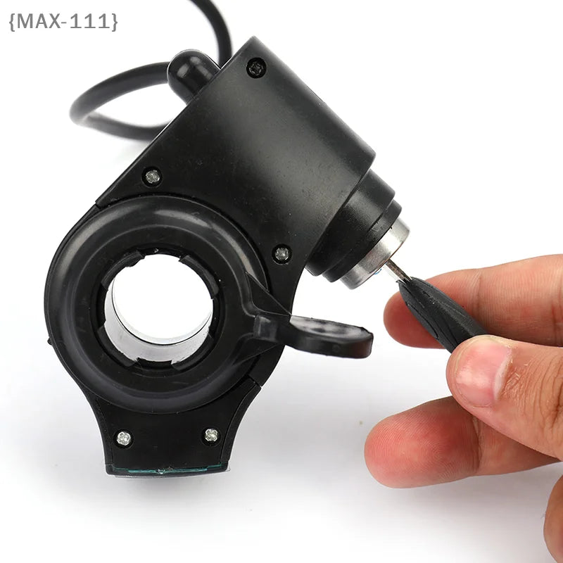 【F2-MAX-111】Universal E-Bike Throttle with Power Display - 1pc for 12V/24V/36V/48V/60V/72V, Thumb Grip Speed Control