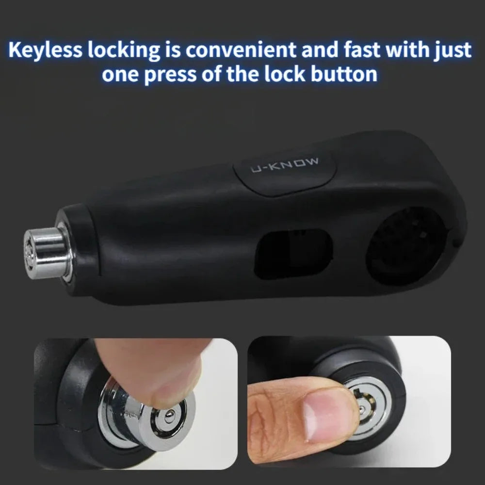 110dB Motorcycle Handlebar Alarm Lock Anti-Theft Brake and Throttle Lock for Scooter E-Bike Bicycle and Electric Vehicle