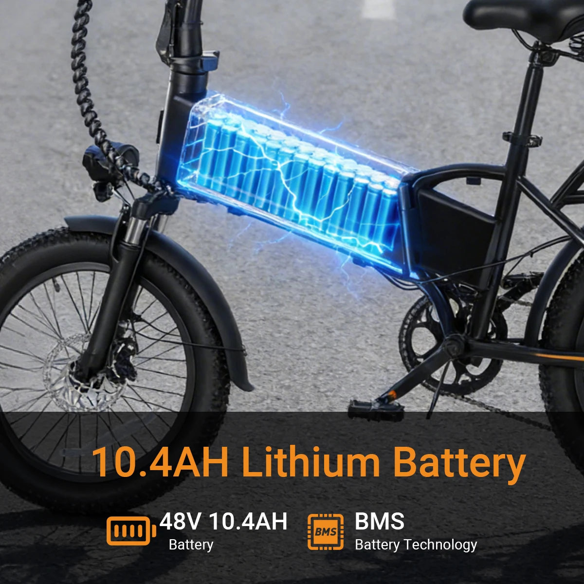 【1 Year Warranty】DYU A20 Electric Bike 28MPH Speed 20*3.0 Tire 48V10.4AH Battery Foldable 1200W Peak Motor Urban Commuter Ebike
