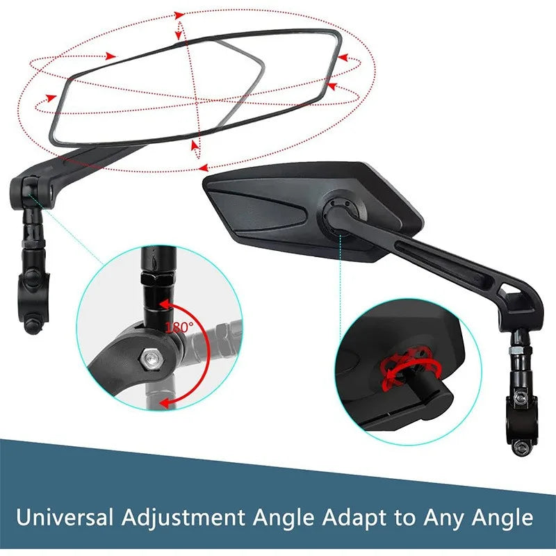 Bicycle Rear View Mirror Bike Cycling Clear Wide Range Back Sight Rearview Reflector Adjustable Handlebar Left Right Mirror