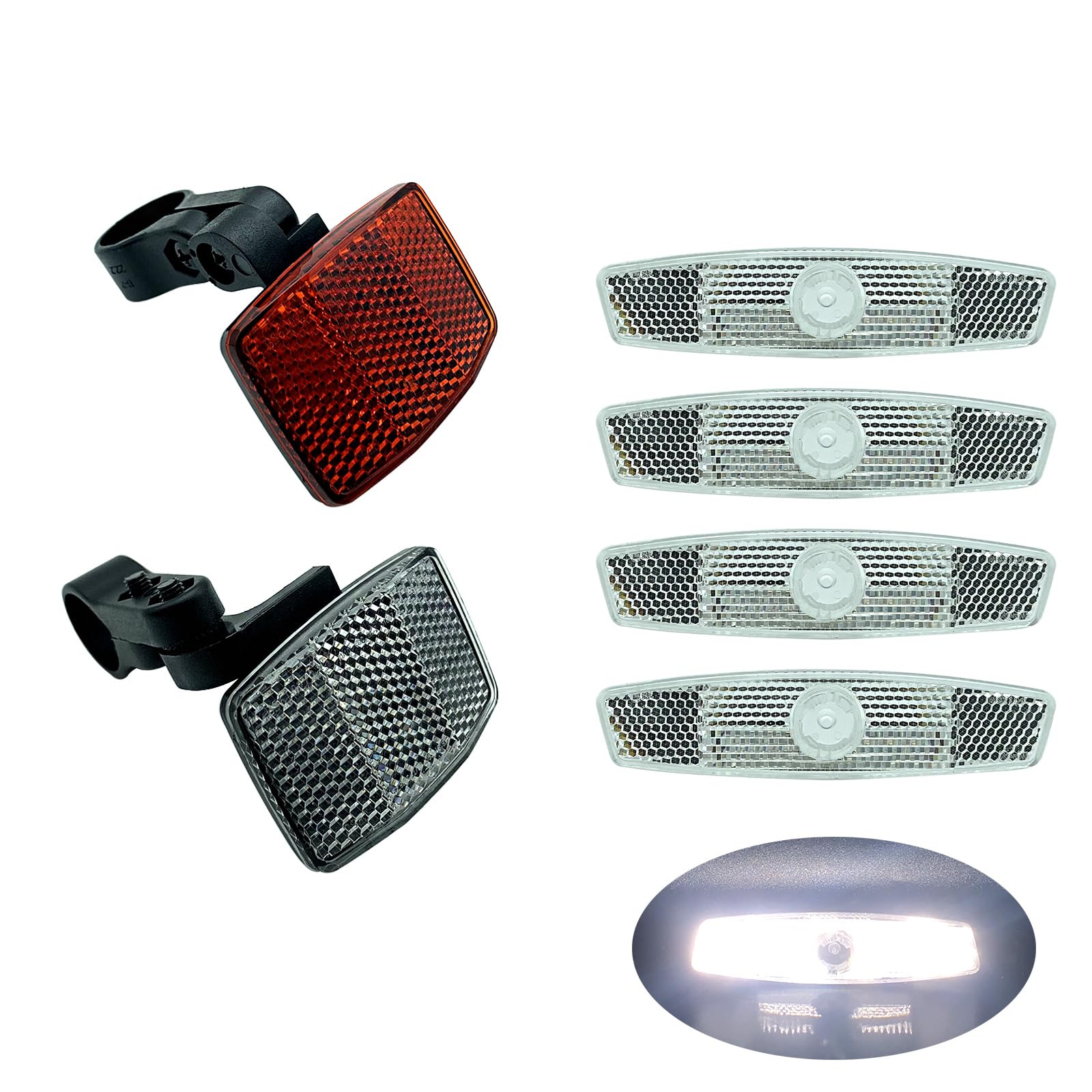 MGMSINYO Bicycle Spokes Reflectors Set Front and Rear for Wheels Night Riding 6pcs