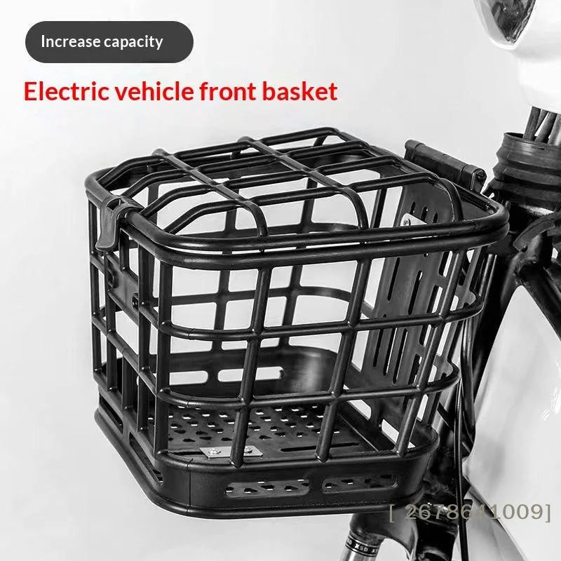 ⚑Black Bike Front Basket Detachable Hollow Bicycle Storage Basket With Lid Plastic Storage Bag For Electric Bike/Bicycle
