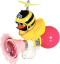 TAOHUAJIANG Duck Bike Horn with Light Bicycle Horn for Kids Propeller Helmet Bicycle Accessories Bike Horn Kids (Pink)