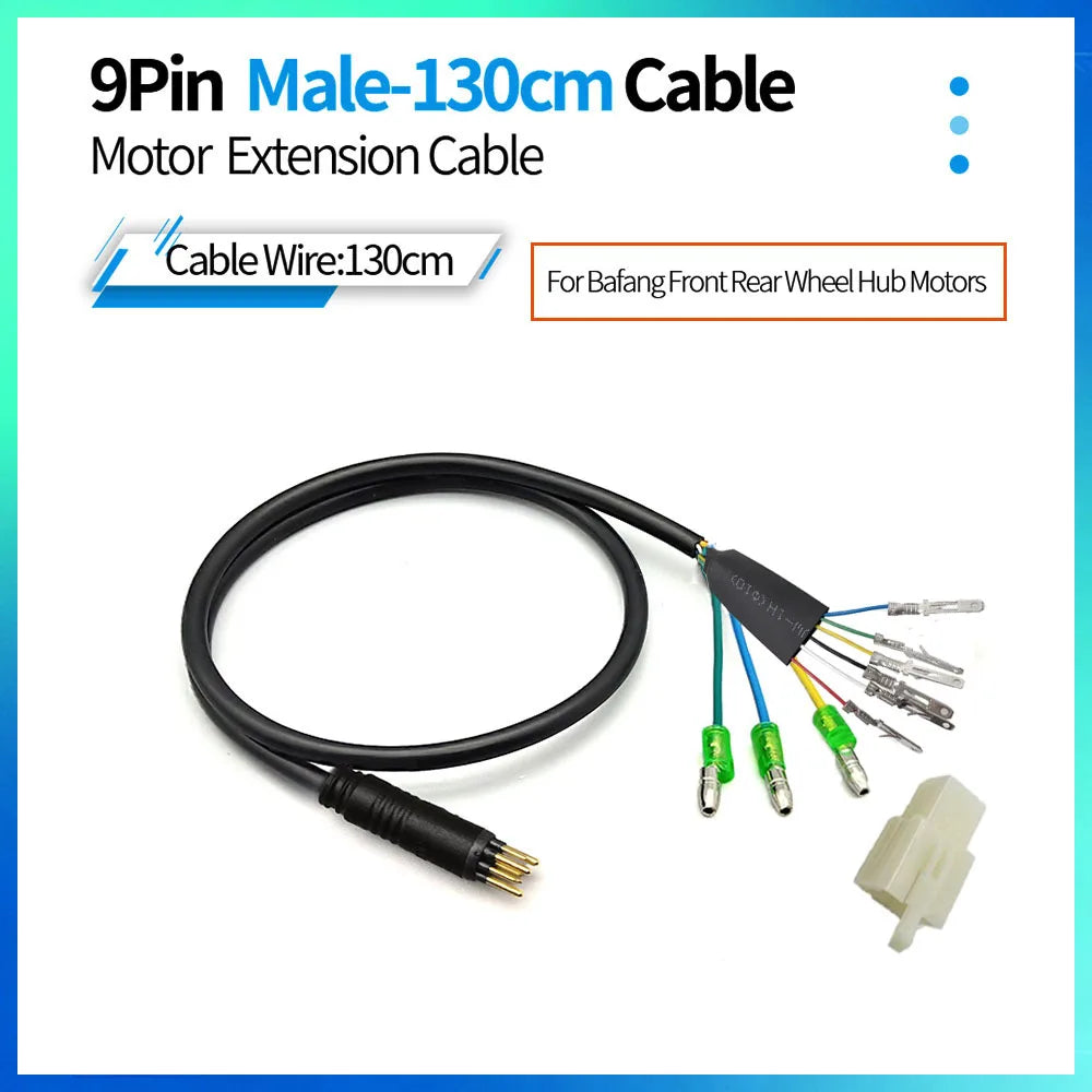 Julet Electric Bicycle Wheel Hub Motor Cable Extension Line 9-Pin Conversion Line Waterproof Connector Ebike Parts Cable