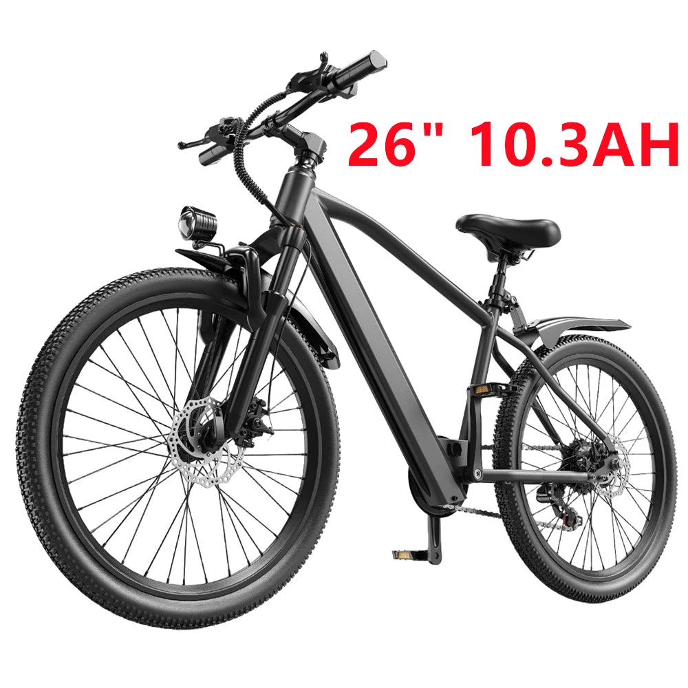 Electric Mountain E Bike, 26" 24" Electric Motorcycle 1000W Peak 36V 10.3AH 13.3AH Battery Electric Ebike, 19.7MPH EBike For Adults, 36.9 Miles Range Electric Dirt Bike For Adults, Cheap Adults Electric Bicycle