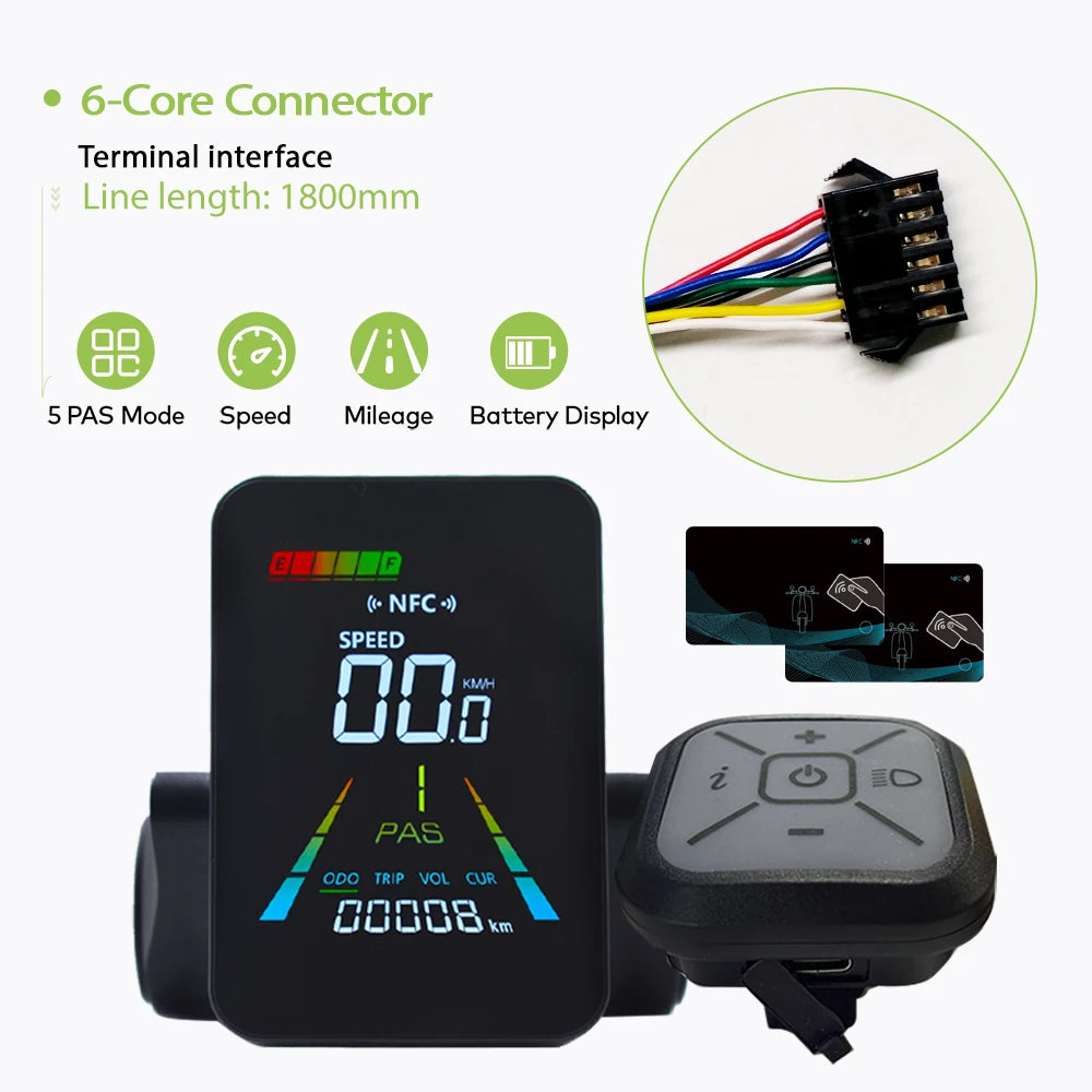 F3【UART2】Turn On The NFC Fatbike Screen E Bike LCD Display Electric Scooter Speedometer Cycling Accessories Bicycle Computer
