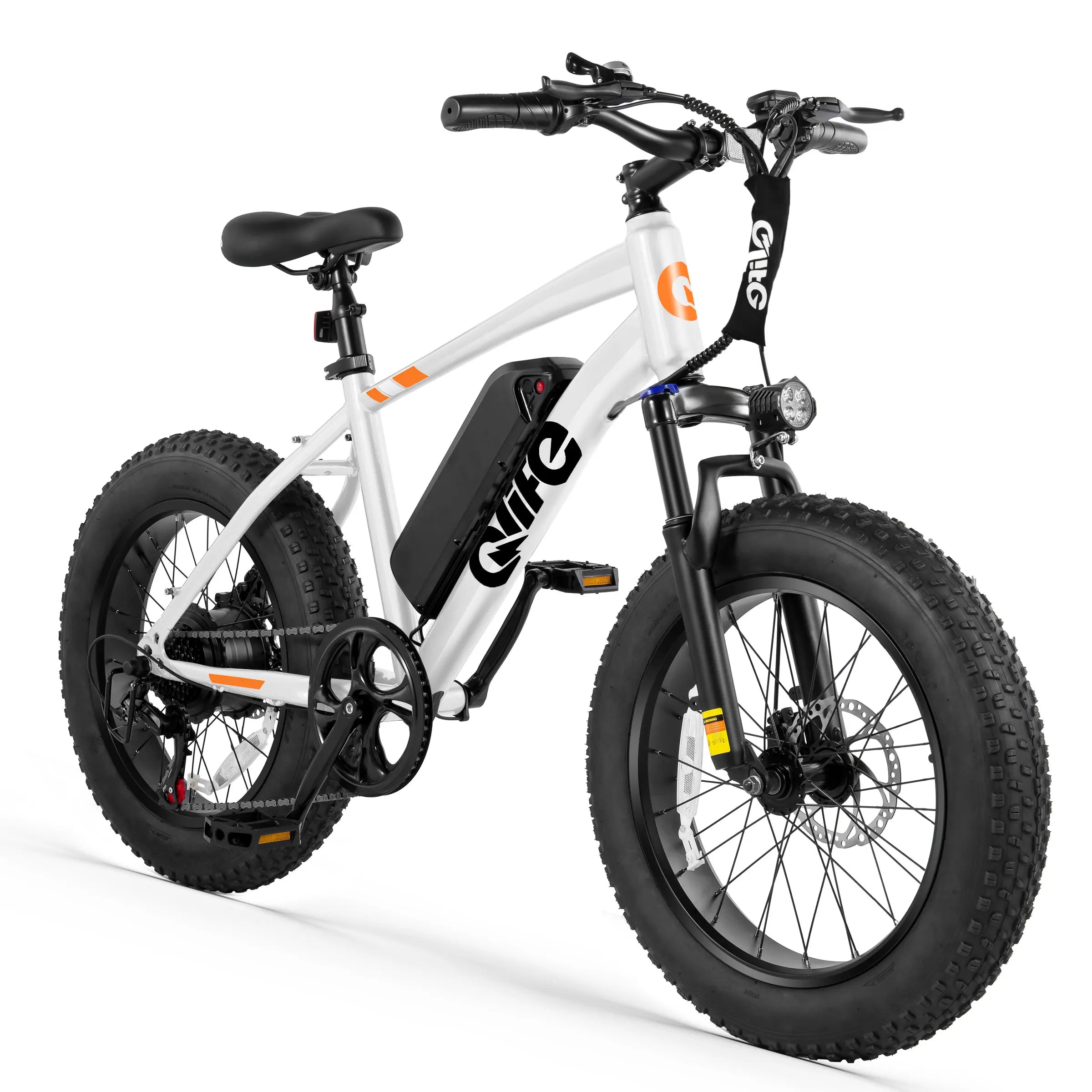 Qlife Racer Fat Tire Electric Bike for Adults, 20"×4.0" Fat Tire Electric Mountain Bike, Peak 1200W 48V 10.4Ah,  28MPH 55 Miles  Electric Bicycle, 7-Speed