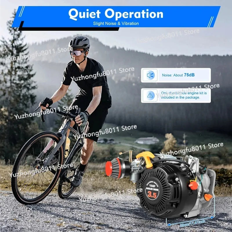 100CC Motorized Bicycle Kit Bike Engine Set Single Cylinder 4-Stroke Air-cooling System Gas Petrol Motorized Engine 3HP 2KW