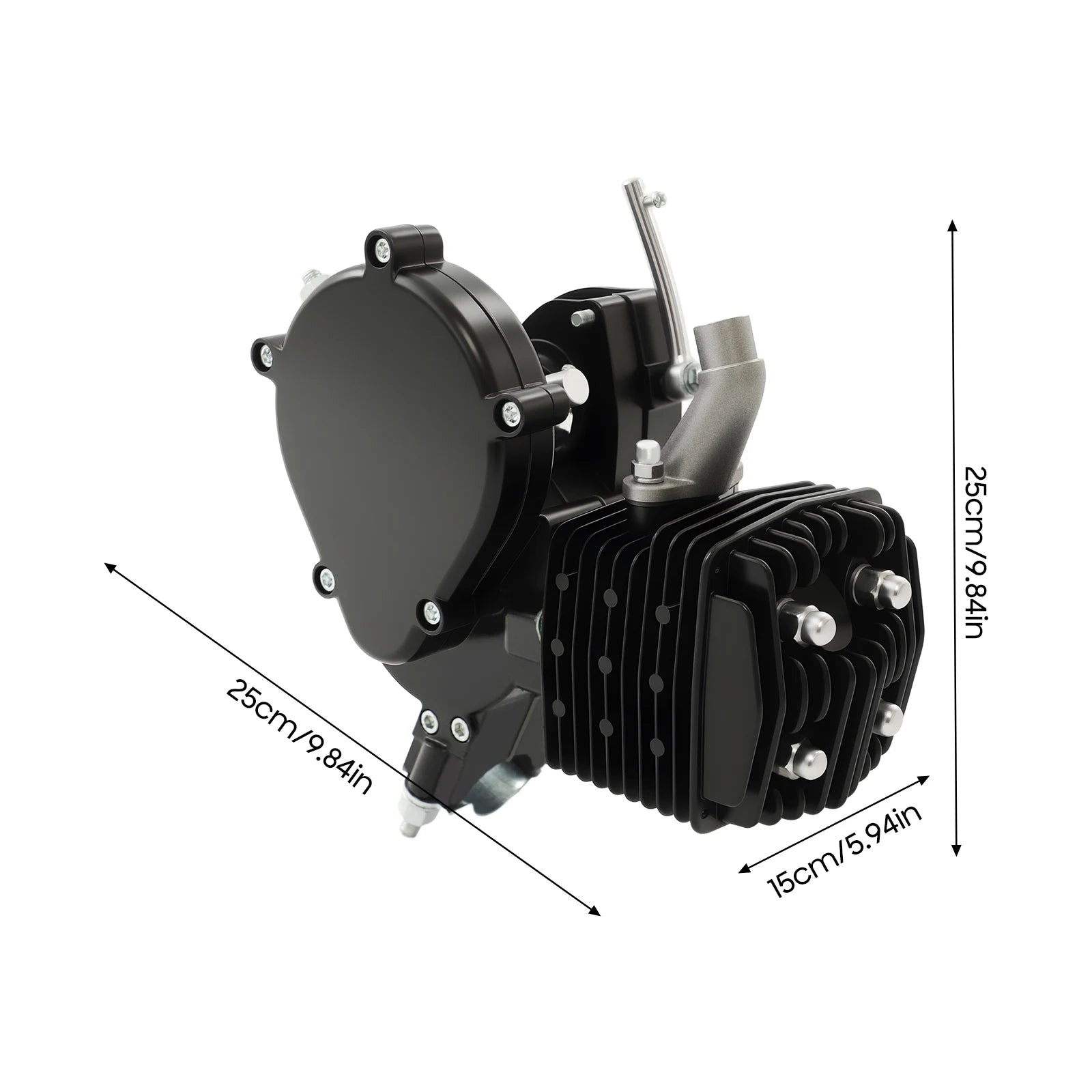 2 Stroke Engine Bicycle Motor Kit 80CC Black Single Cylinder 1.65HP 1.85kW 5500RPM Gas Powered Engine for Bike Motorized Conversion Powerful Fast Riding Save Time Effort Scooter Accessories