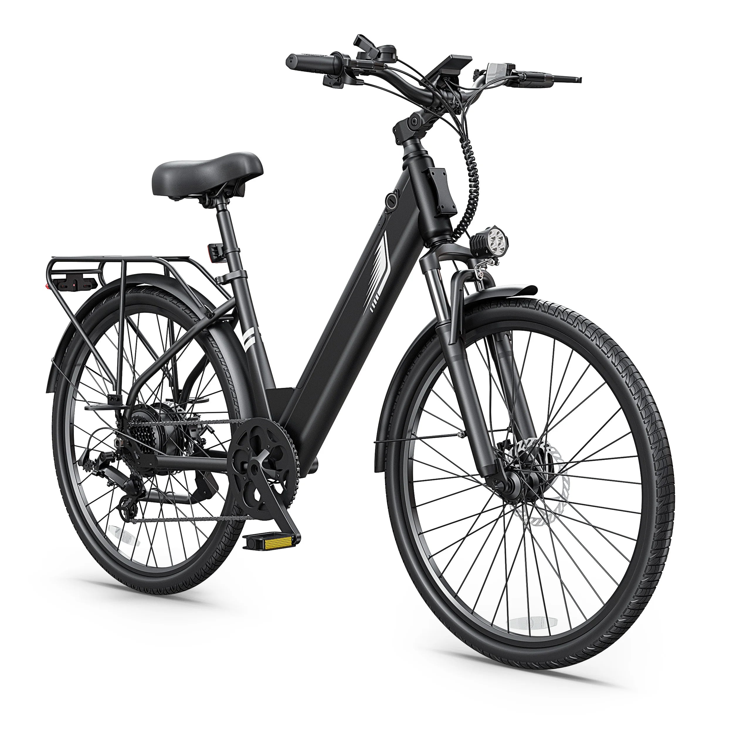 DYU C7 Adult Electric Bicycle 500W Motor 480WH Lithium Battery Electric Bike 7-speed City E bike，Max Speed 20MPH E-BIKE