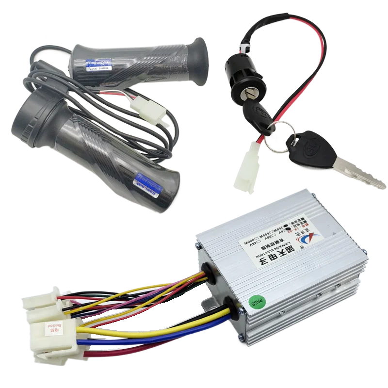 12V 24V 36V 48V 250W 350W 500W 800W 1000W Brushed speed regulating motor controller with throttle knob for electric bicycles