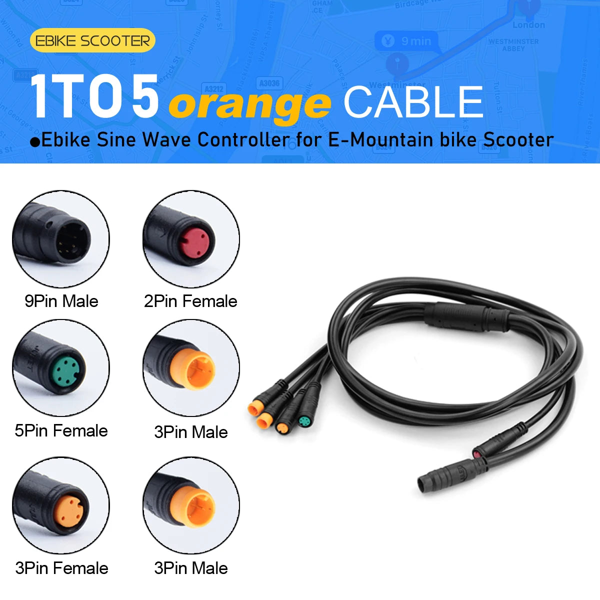 Electric Bike KT Controller 36V 48V14A26A30A35A Waterproof Brushless Motor 250W- 1500W 1T5 3pin E-brake for E-bike Scooter Parts