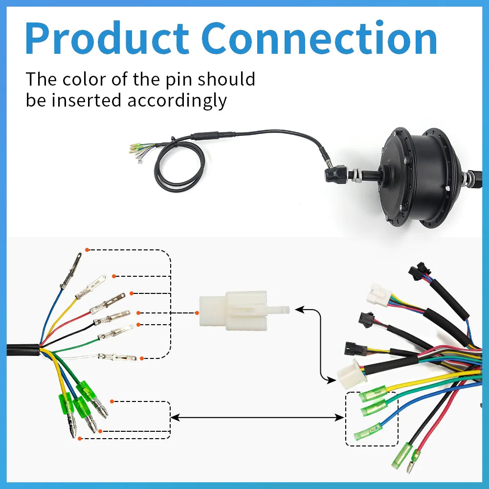 Julet Electric Bicycle Wheel Hub Motor Cable Extension Line 9-Pin Conversion Line Waterproof Connector Ebike Parts Cable