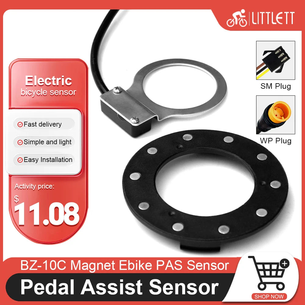 Ebike Right Side PAS Sensor BZ-10C 10 Signals Pedal 24V36V48V Electric Bicycle Conversion Kit Parts Torque Sensor Bike DIY Parts