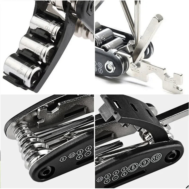 Portable Bicycle Repair Tools Kit Bike Repair Tools Kit Pump Tire Patch Multi-functional Wrench Bike Tool Set Accessories