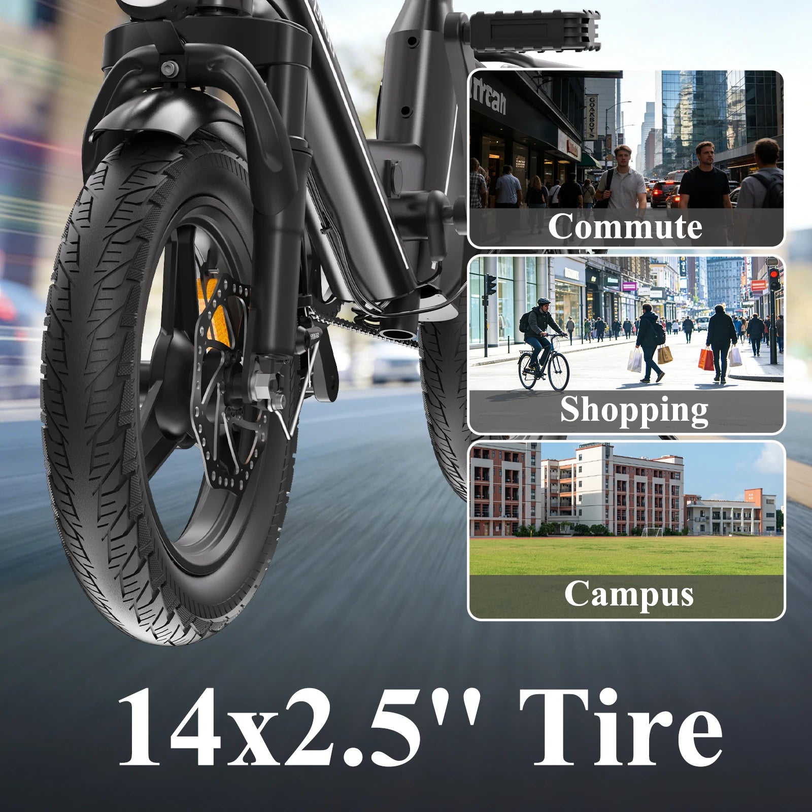 Bodywel T16Pro 14' Folding Electric Bike 36V 10.4Ah Battery UL Certified Commuter Ebike for Adults Mini Electric Bicycle