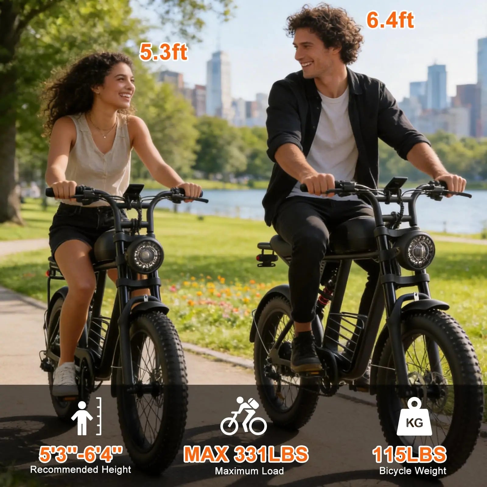 FLIWIN 1000W Peak Electric Bike for Adults - 30MPH Commuter & Off-Road E-Bike, 20" Fat Tire with Removable 48V 15Ah Battery, 7-Speed,UL 2849