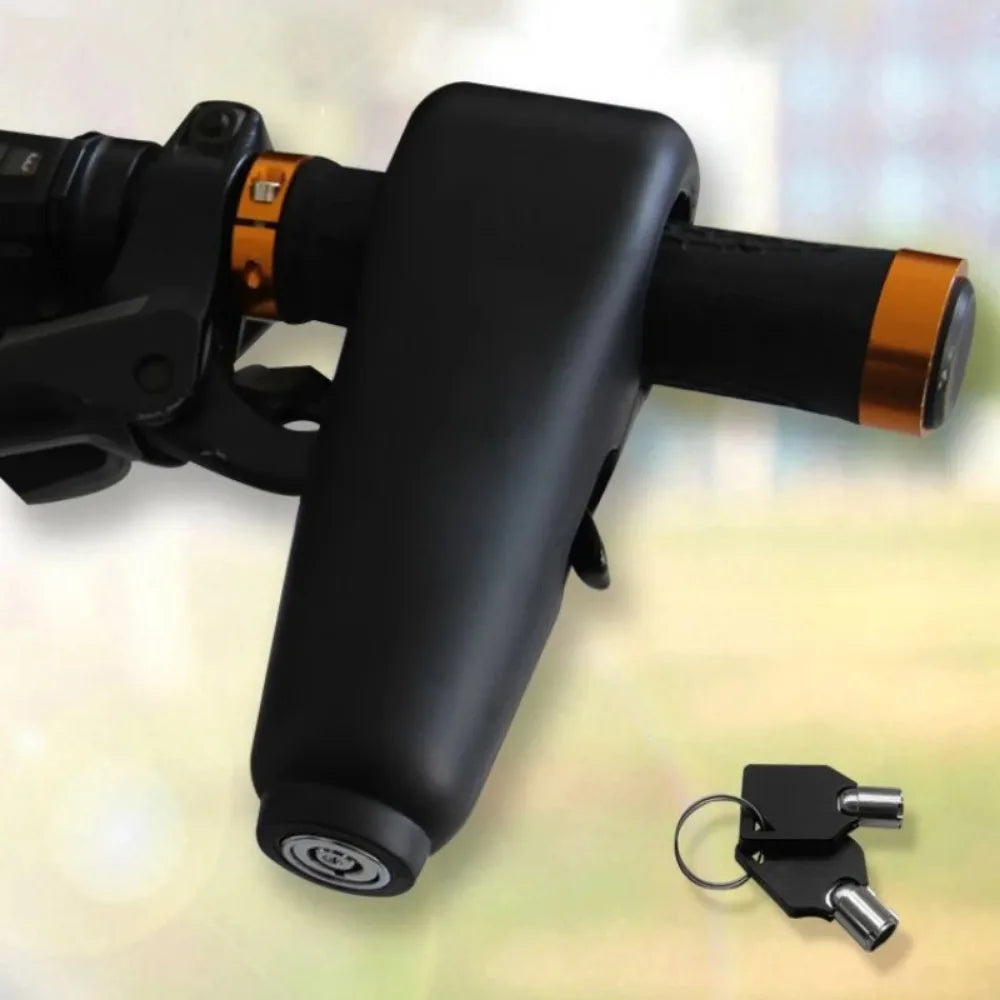 110dB Motorcycle Handlebar Alarm Lock Anti-Theft Brake and Throttle Lock for Scooter E-Bike Bicycle and Electric Vehicle