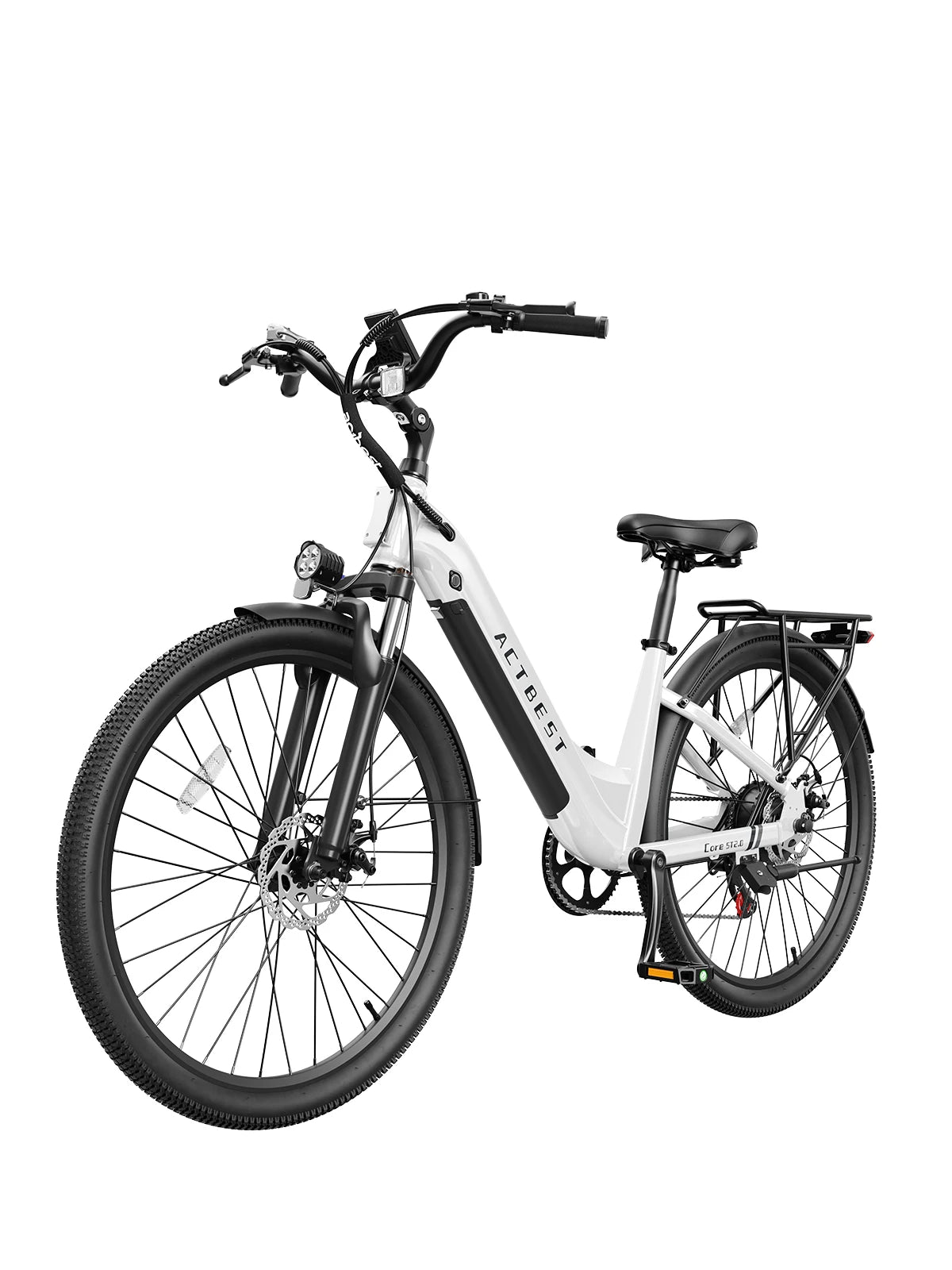 ActBest Core 2.0 ST  26" Electric Bike for Adults, 1200W Peak Motor 48V 10.4Ah Battery, 28MPH 55 Miles, 7-Speed Electric Bicycle with Front Suspension, with Free Bike Lock