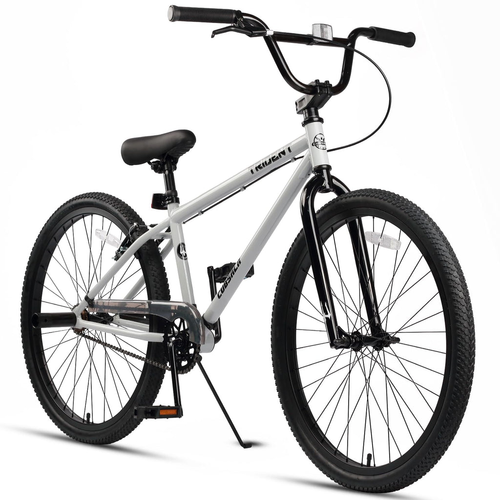cubsala 24 Inch BMX Race Bike Trident Bicycles Beginner-Level to Advanced Riders with 2 Pegs Trick Cycling and Professional Riding Grey
