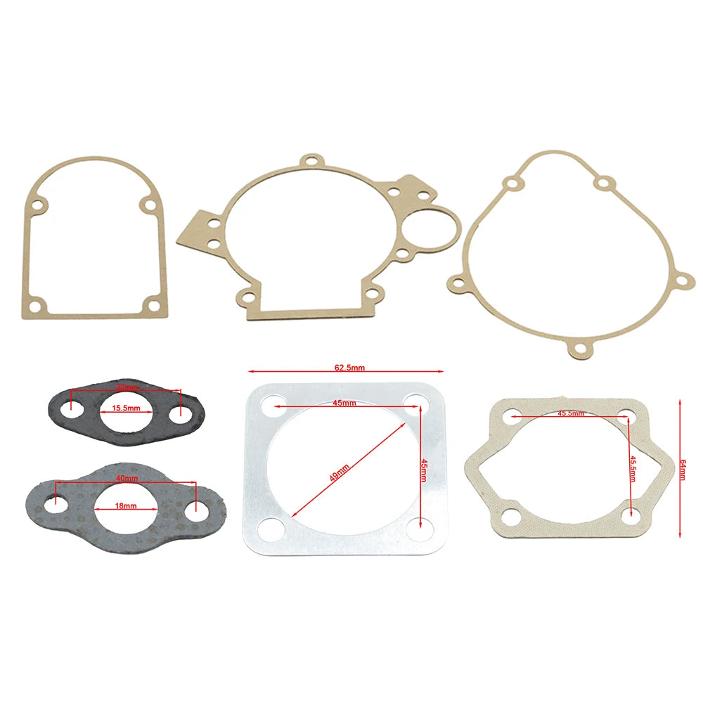 Gasket Kit For 2 Stroke 49cc 50cc 60cc 66cc 80cc 100cc Motorized Motorised Bicycle Push Bike Cylinder Crankcase Engine Motor